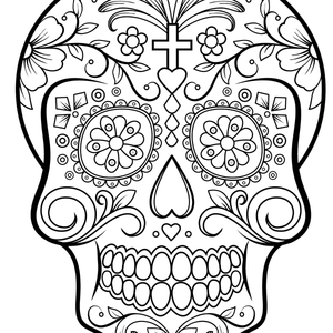 Imagen de calavera para colorear