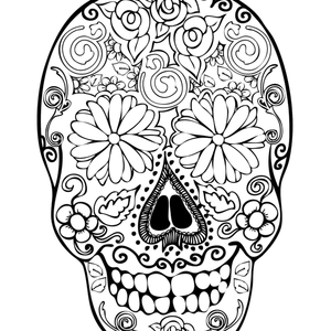 Calavera para colorear fácil
