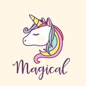 Cara de unicornio mágico