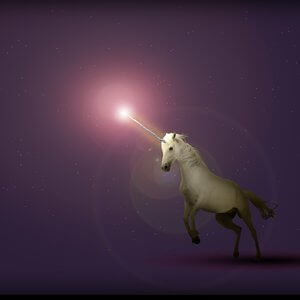 Unicornio cuerno iluminado