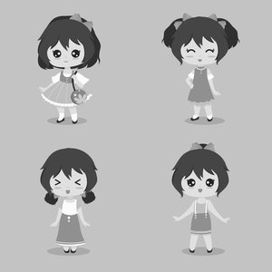 Chica kawaii para colorear