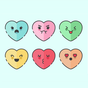 Dibujos corazones kawaii