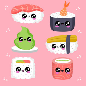 Dibujos sushi kawaii